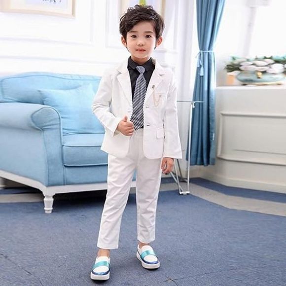 Boys Suit 2PCs Tuxedo Jacket Formal Wedding Ring Bearer Outfit
